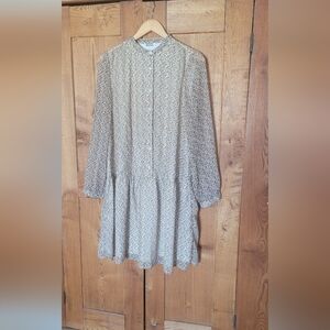 Floral Button Up Long Sleeve Maternity Dress